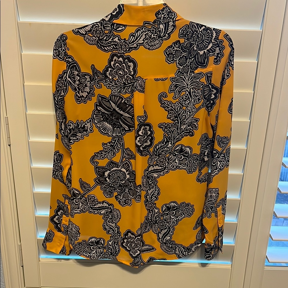 Floral Yellow and Black Men's Shirt - Picture 2 of 3
